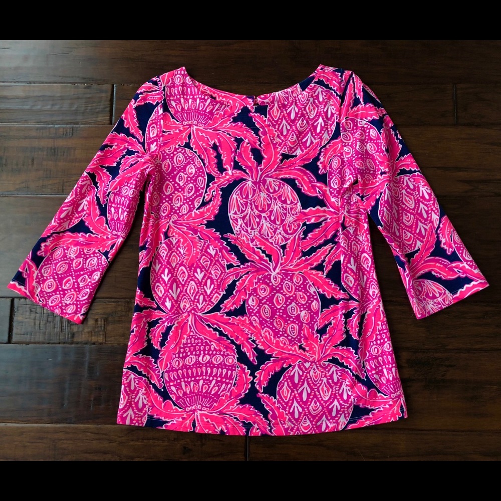 Lilly Pulitzer Waverly top Navy Coco Safari